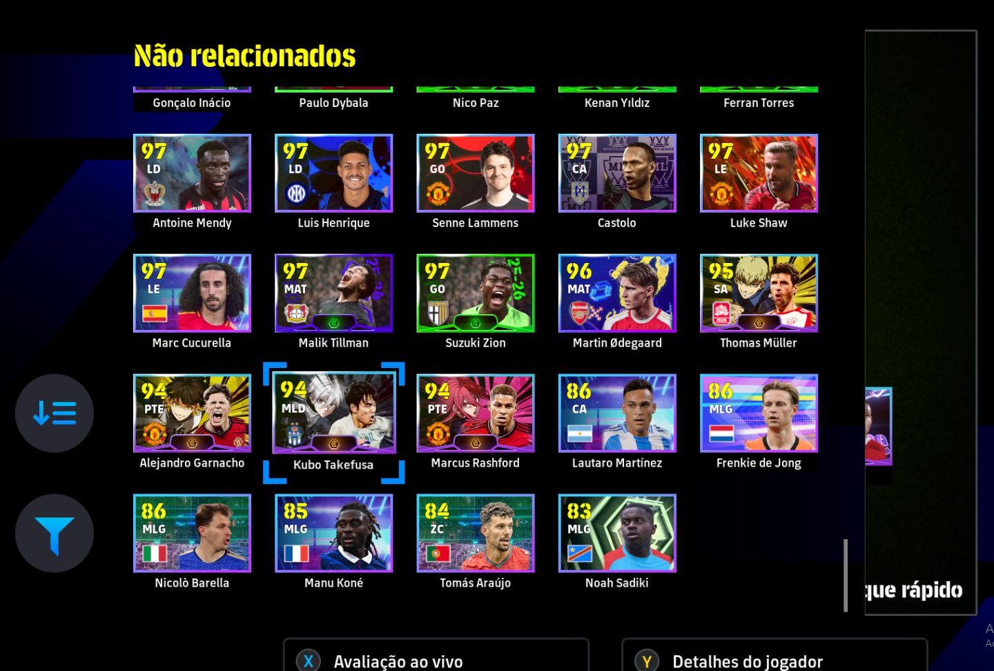 CONTA eFOOTBALL 2026 | IBRAHIMOVI 109, RONALDINHO 104, NEYMAR 102 + CRAQUES LEN