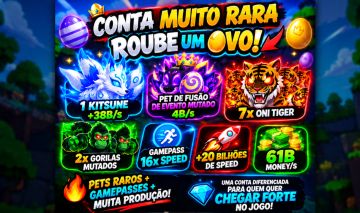 Conta Roube um Ovo | Pets Raros + Gamepasses