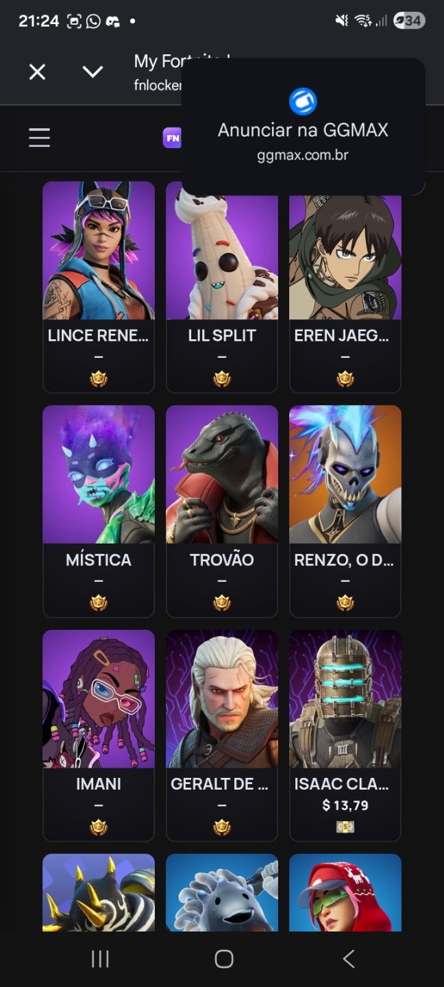Conta fortnite antiga