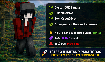 CONTA MINECRAFT COM NICK ULTRA RARO | 4 NÚMEROS| ULTRA MUSHMC