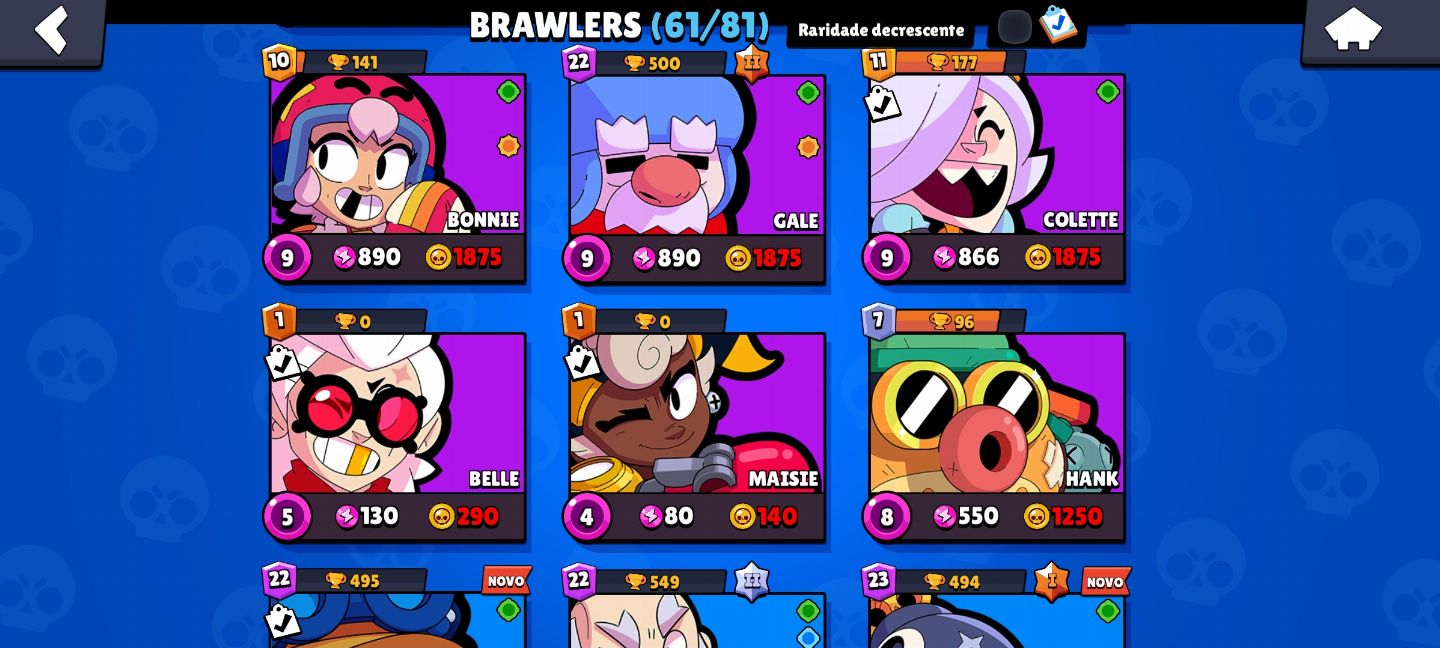 Super conta Brawl start com skin da Shelly estelar e muitos Brawl pass