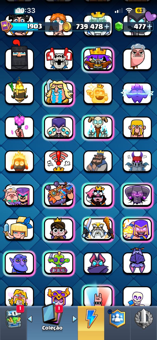 Conta de Clash Royale com 34 evoluções