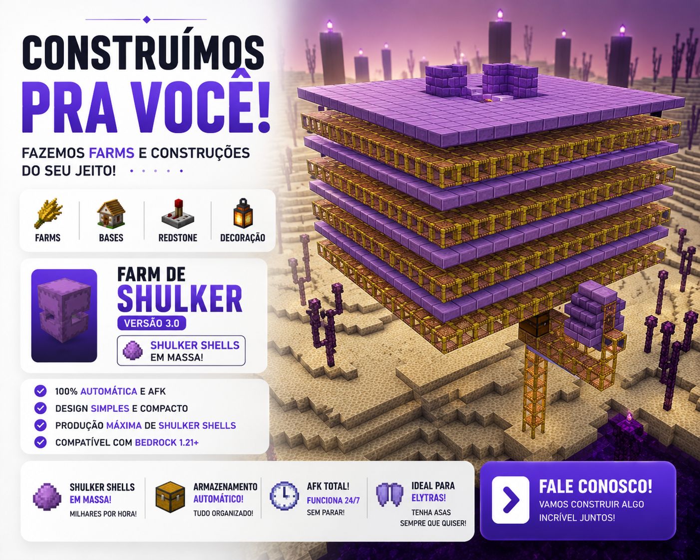Construímos para você ! Minecraft Bedrock