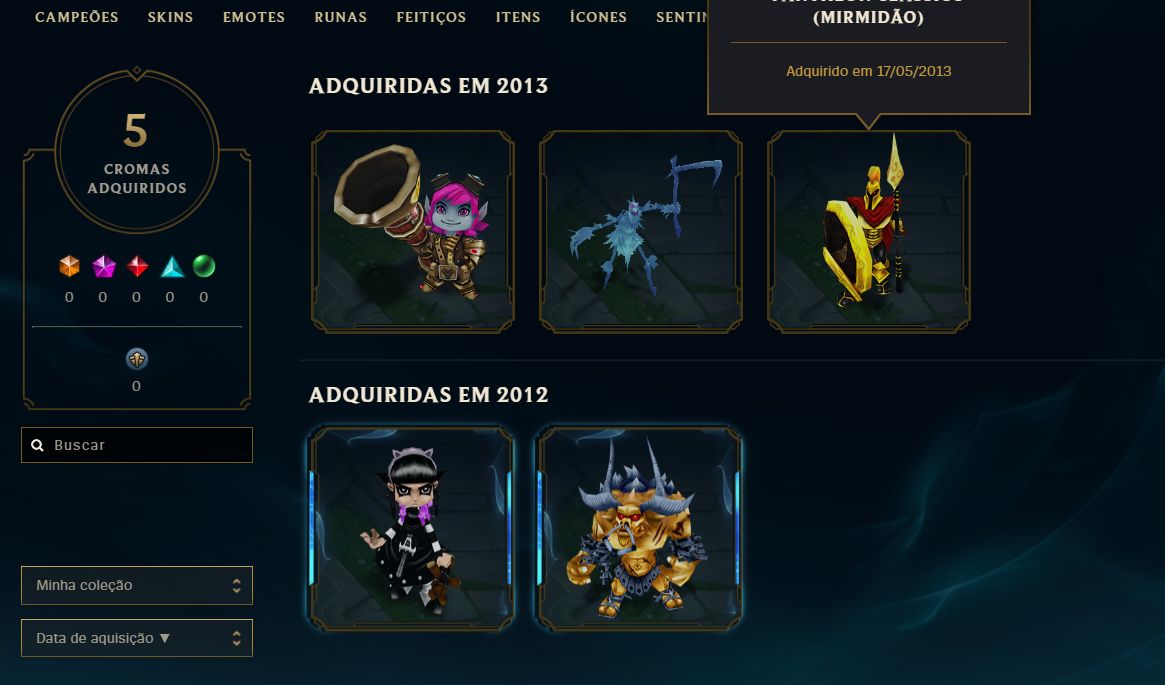 CONTA LEAGUE OF LEGENDS - RAMMUS REI - 23 SKINS - FULL ACESSO - UNICA BRASILEIRA