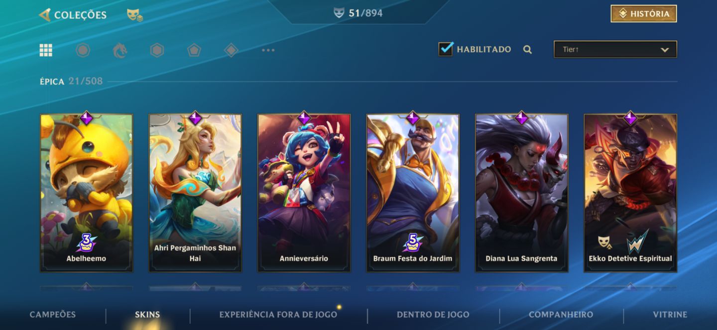 Conta Wild Rift || 51 skins (2 lendárias) || 87 campeões