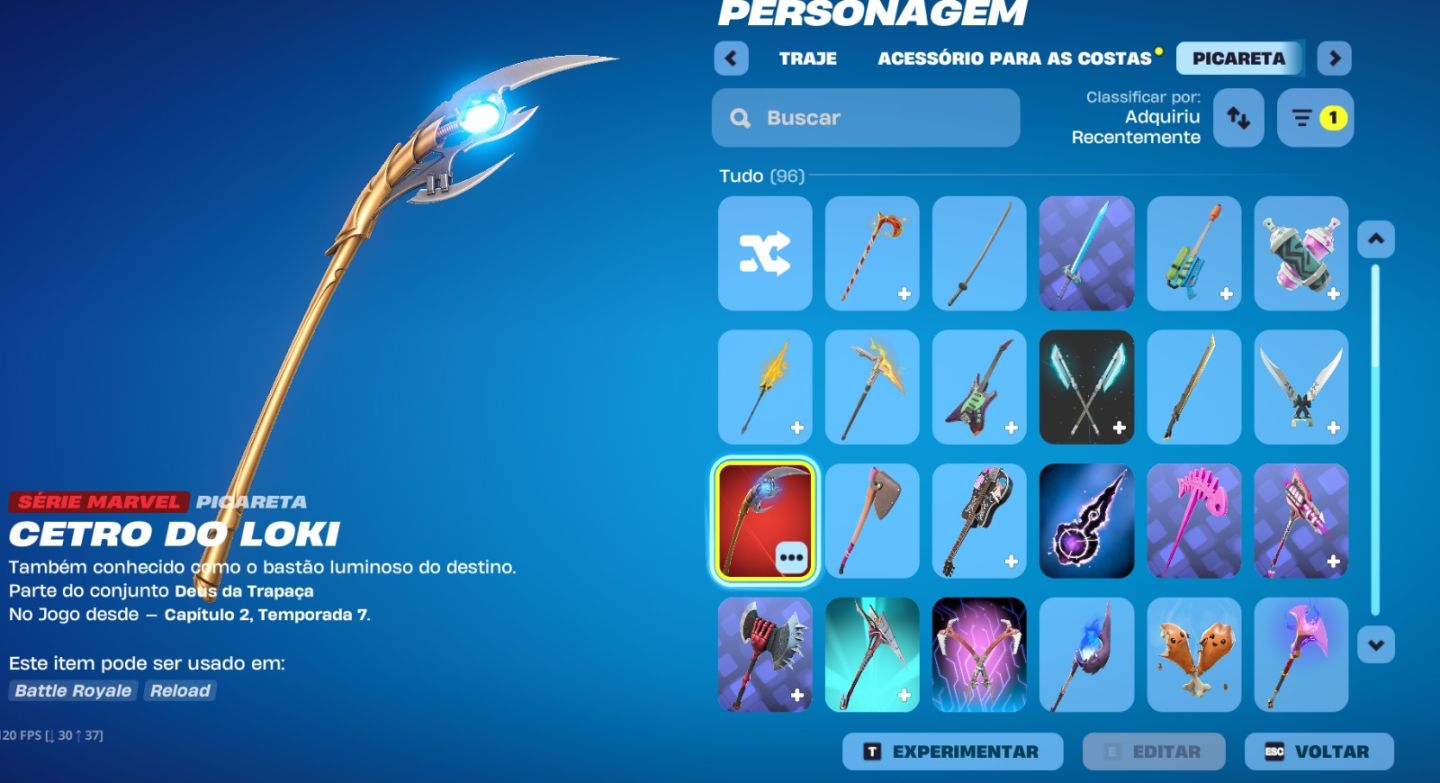 CONTA FORTNITE COM ITENS RAROS (MACHADO LEVIATHAN, TONY STARK E ETC)