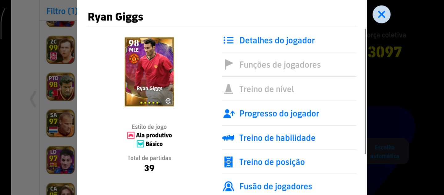 CONTA EFOOTBALL RARA COM +60 LEGENDS