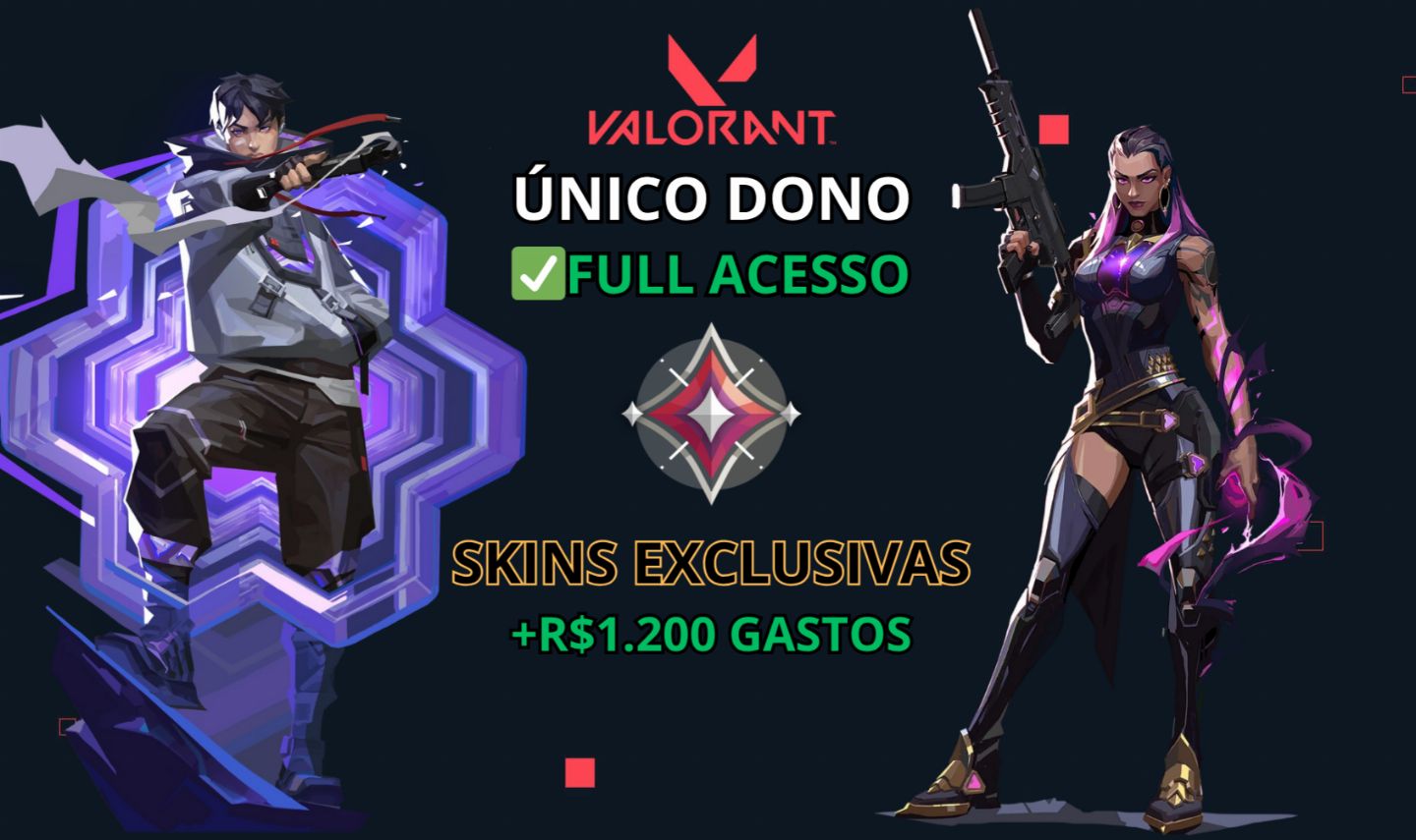 CONTA VALORANT +R$1.200 GASTOS/ÚNICO DONO!
