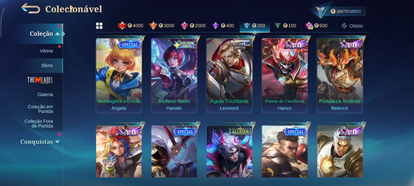 CONTA MOBILE LEGENDS 406 DIMAS SANRIO STREET FIGHTER E JUJUTSU [negócio preço]