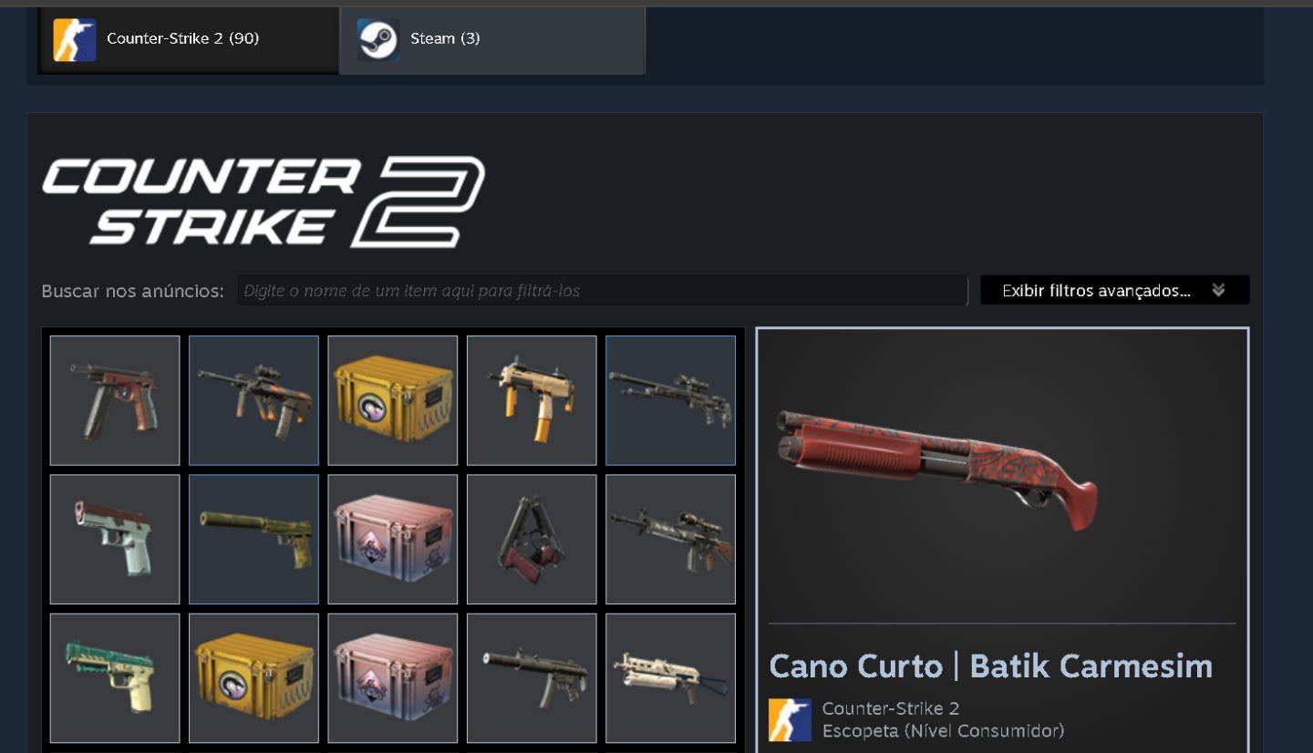 Cs2 Prime + Skins e Caixas
