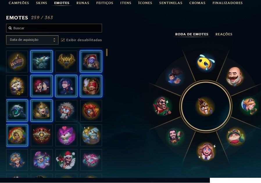 CONTA COM 335 SKIN - 26 SKIN LENDÁRIAS, 5 MÍTICAS E 1 ULTIMATE - LVL 492 OURO