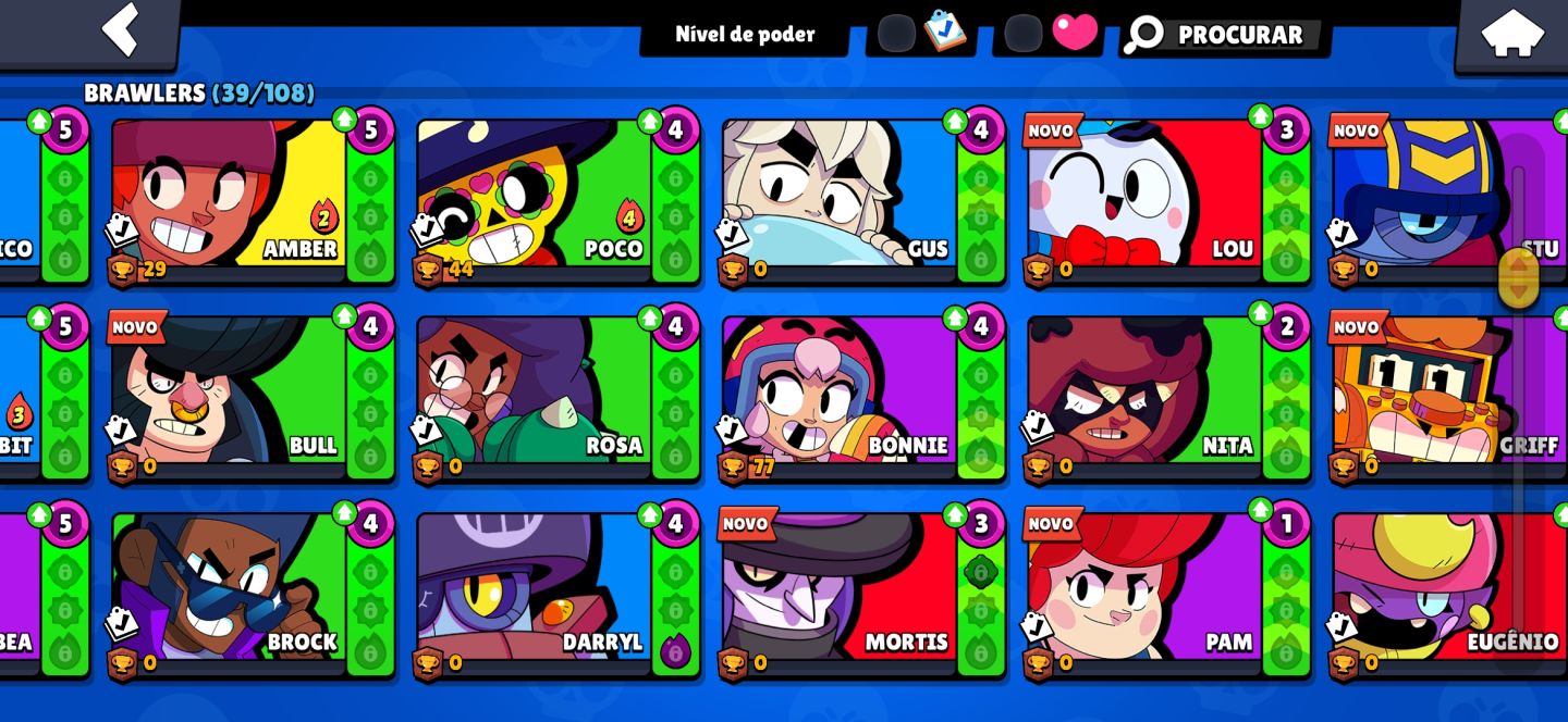 Conta de brawl star com skin lendária e mítico e 1 passe plus