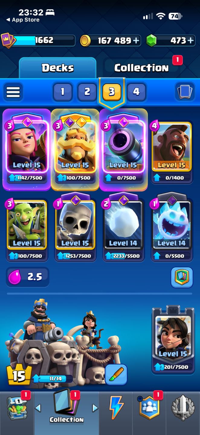 CONTA CLASH ROYALE NÍVEL 15 11500 TROFÉUS