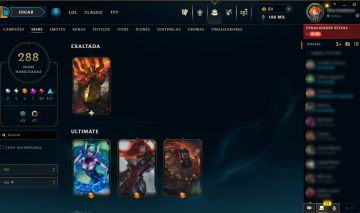 Conta LOL Gold/Plat Full Champs - 288 skins com Exaltada Mordekaiser Sahn-Uzal