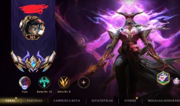 Conta com várias skins e o Yone aniquilador de demônios