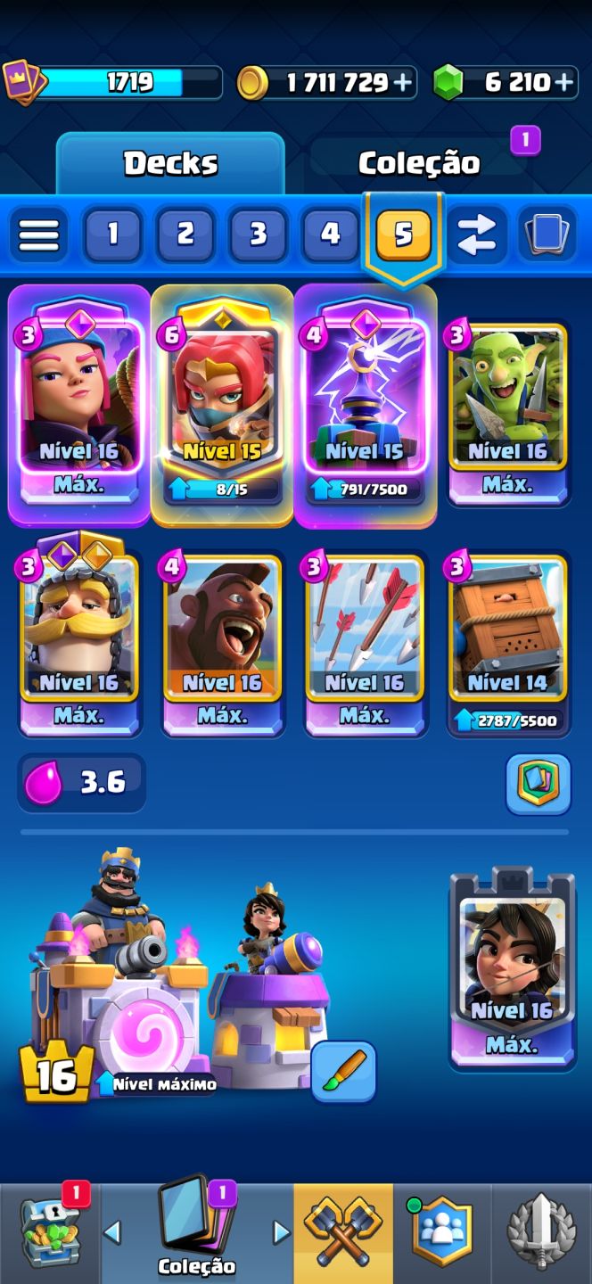 CONTA DE CLASH ROYALE NIVEL 16, COM TODAS AS CARTAS DO JOGO E 12K DE TROFEU