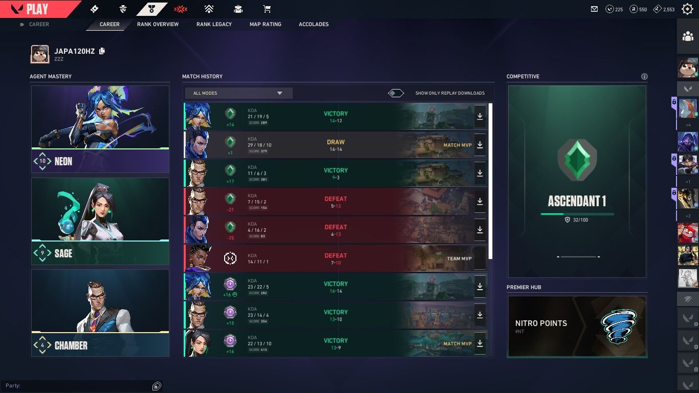 CONTA DE VALORANT ASCENDENTE 1 + SKINS