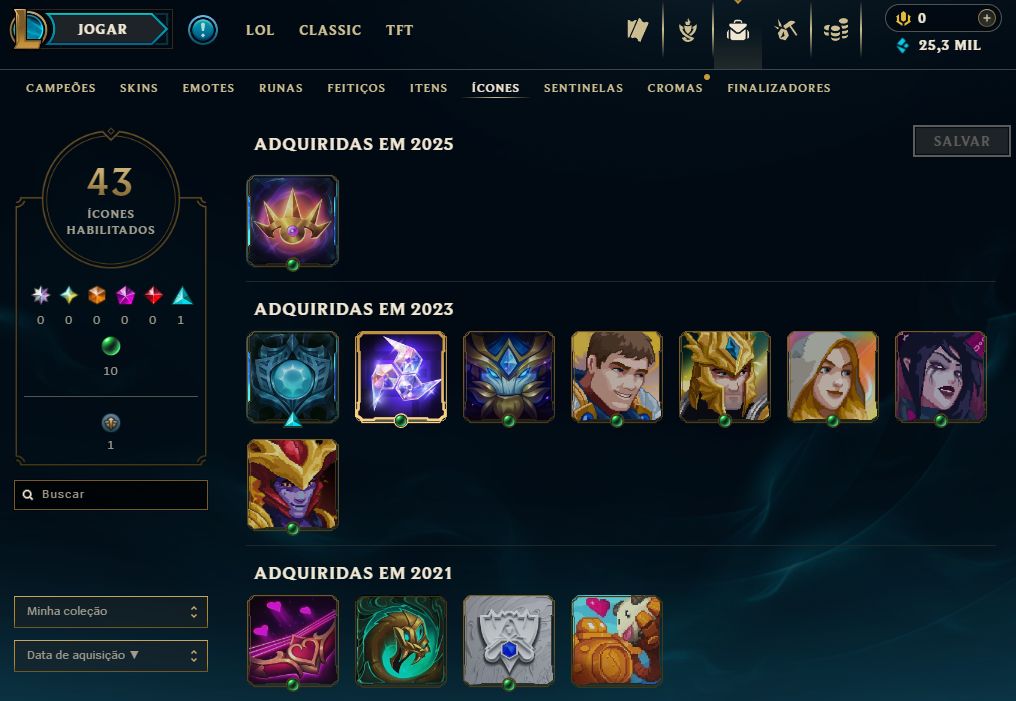 [Entrega Automática] Conta Lol Platina, 25K Ea, 44 Skins, Upada na Mão, Lvl 37