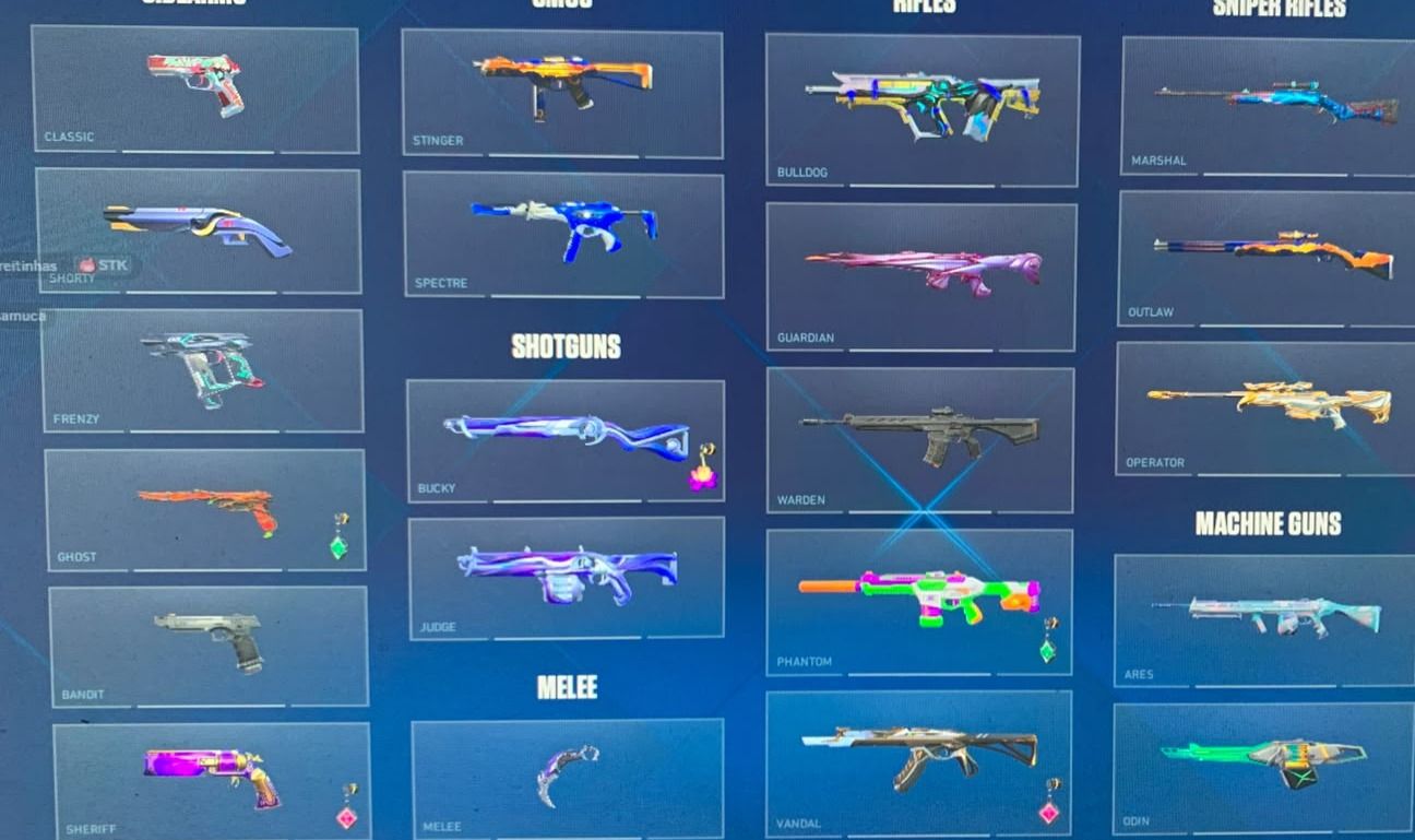 Conta valorant com varias skins e chaveiro de imortal