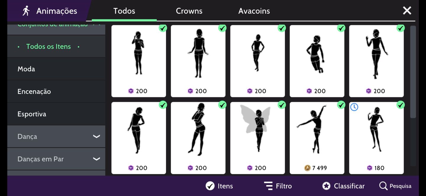 Conta antiga Avakin Life fem lvl48
