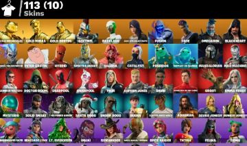 CONTA FORTNITE COM GOLD MIDAS GOLD MEOW MUSCLES 113 SKINS