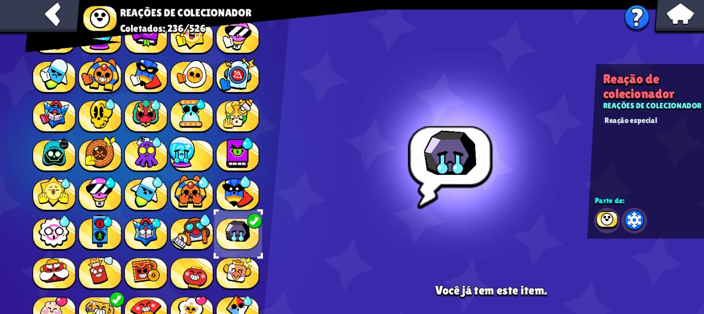 Conta de brawl stars de 2021 com diversos itens