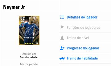 CONTA RARA NEYMAR LOIRO EFOOTBALL MOBILE