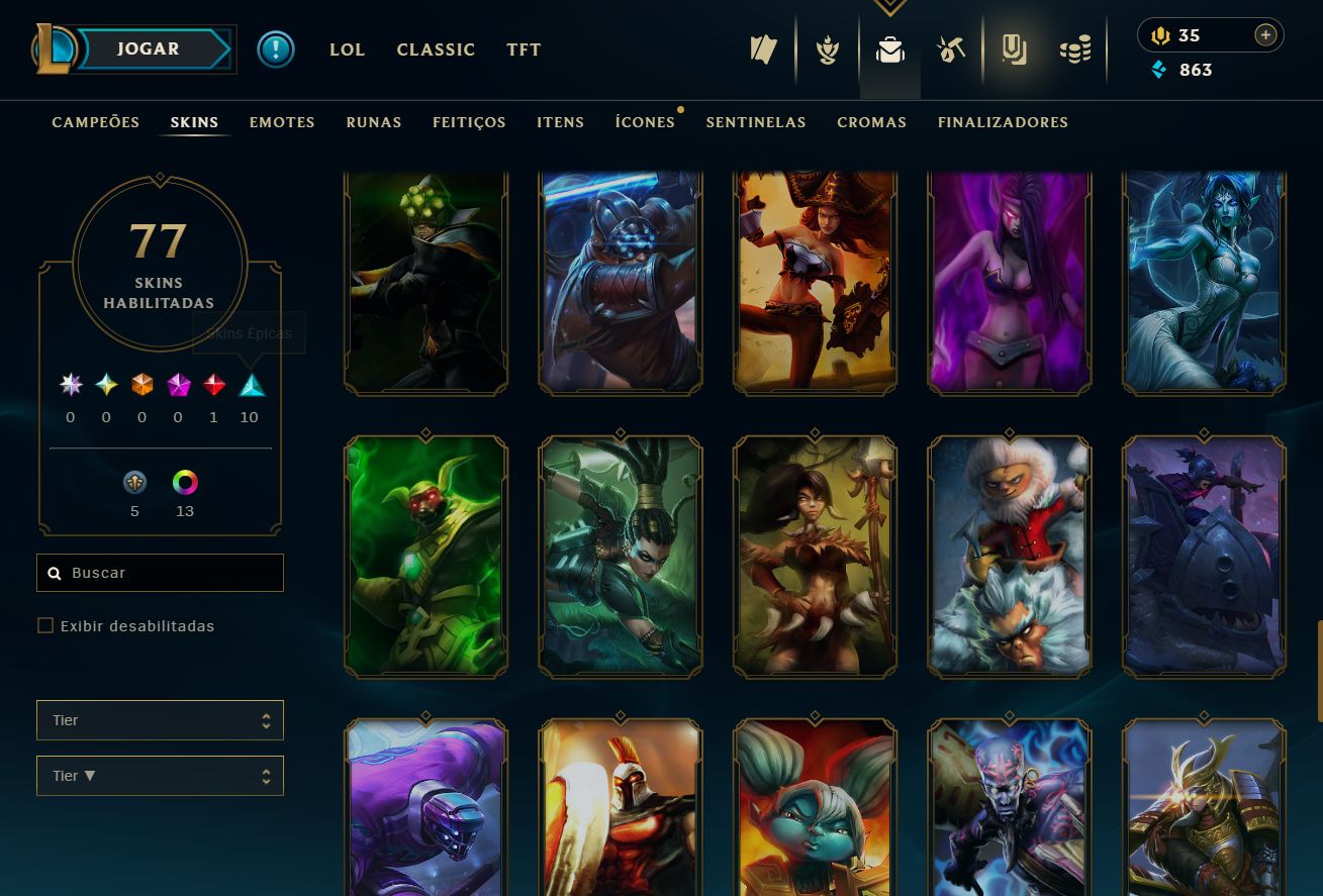 [ACESSO IMEDIATO] Ouro IV MD5 77 Skins 60 PDL