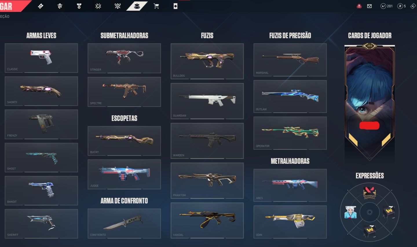 CONTA VALORANT | CHAMPIONS 2023 + 12 OPERATORS + 6 SHERIFES + 12 VANDALS, ETC.
