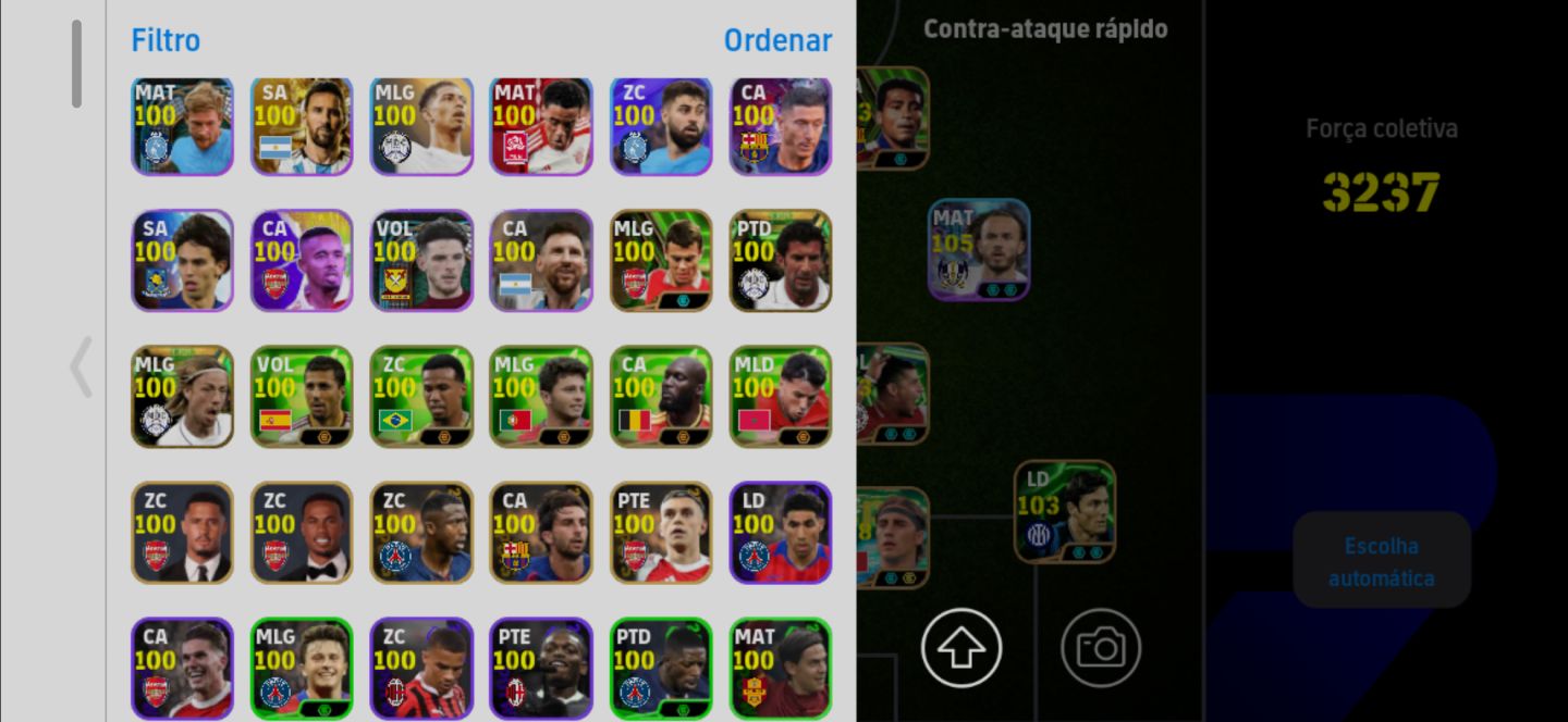 Conta Meta de Efootball Mobile com Romário, Rummenigge, Maddison e Dani Olmo