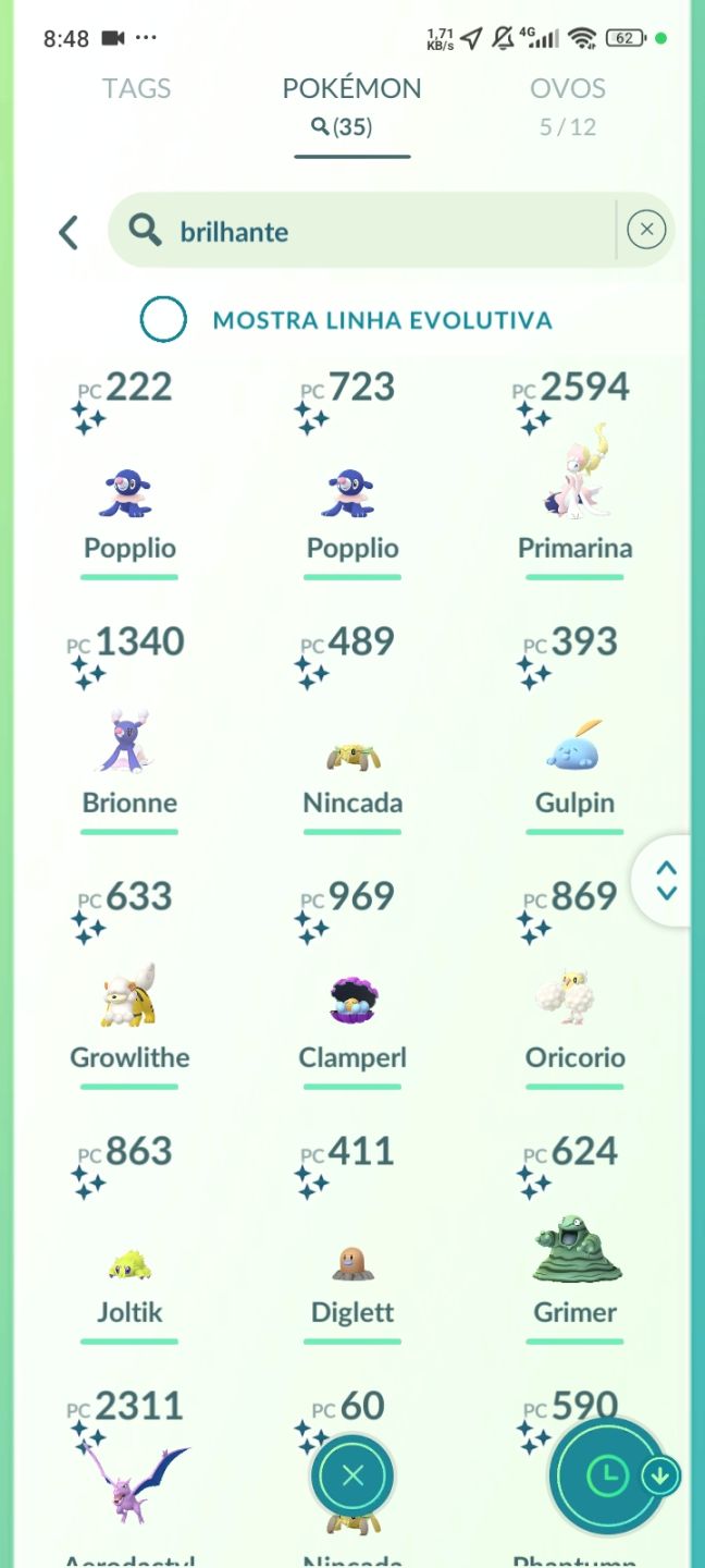 Conta de Pokémon go