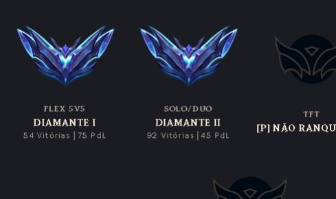 Conta de lol Diamante 1 - 75 pdl na flex e Diamante 2 - 45 Pdl na Solo Duo