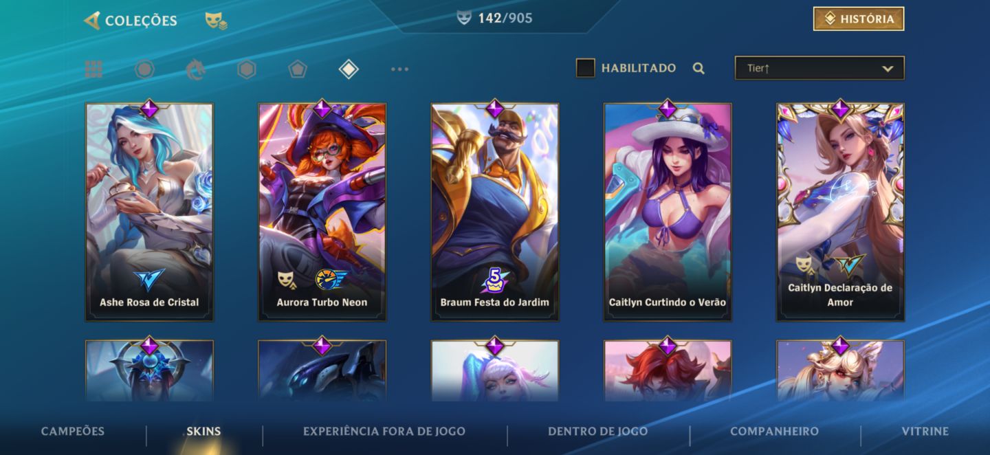 Conta wild rift feminina lvl 120