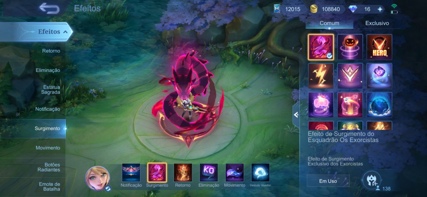 Conta MLBB com skins exclusivas como KOF, Jujutsu KAISEN e outras skins raras