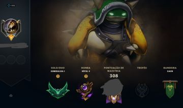 Conta de lol com rammus rei esmeralda 4 com mmr de diamond/mestre