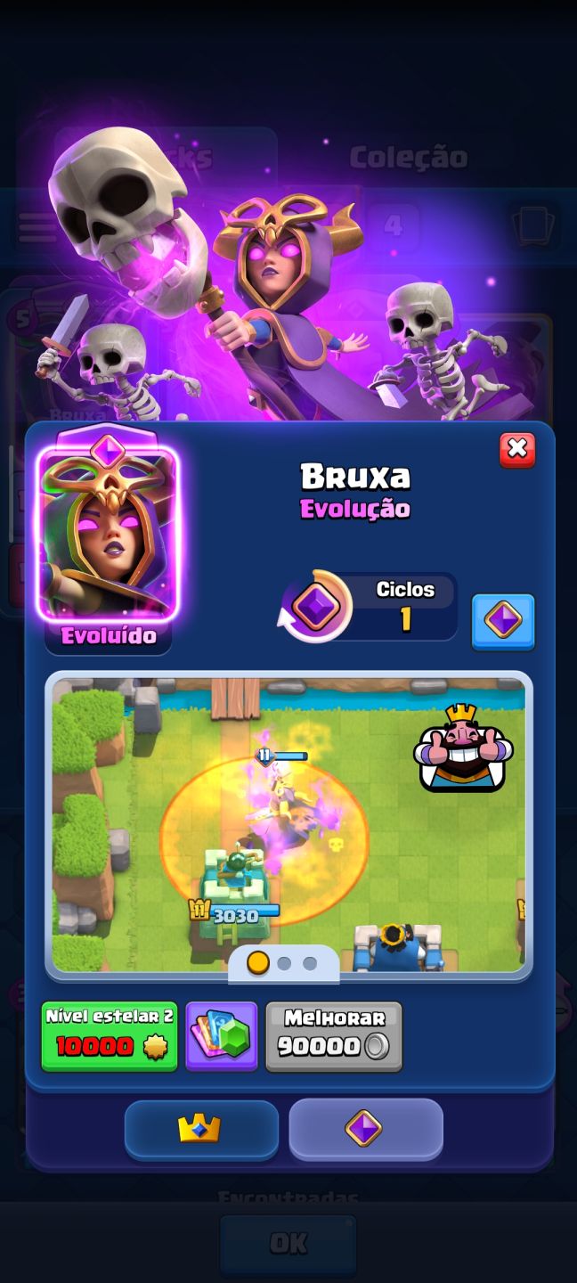 CONTA CLASH ROYALE | BRUXA EVOLUÍDA LVL 14 | 7241 TROFÉUS | 929 GEMAS + 280.588$