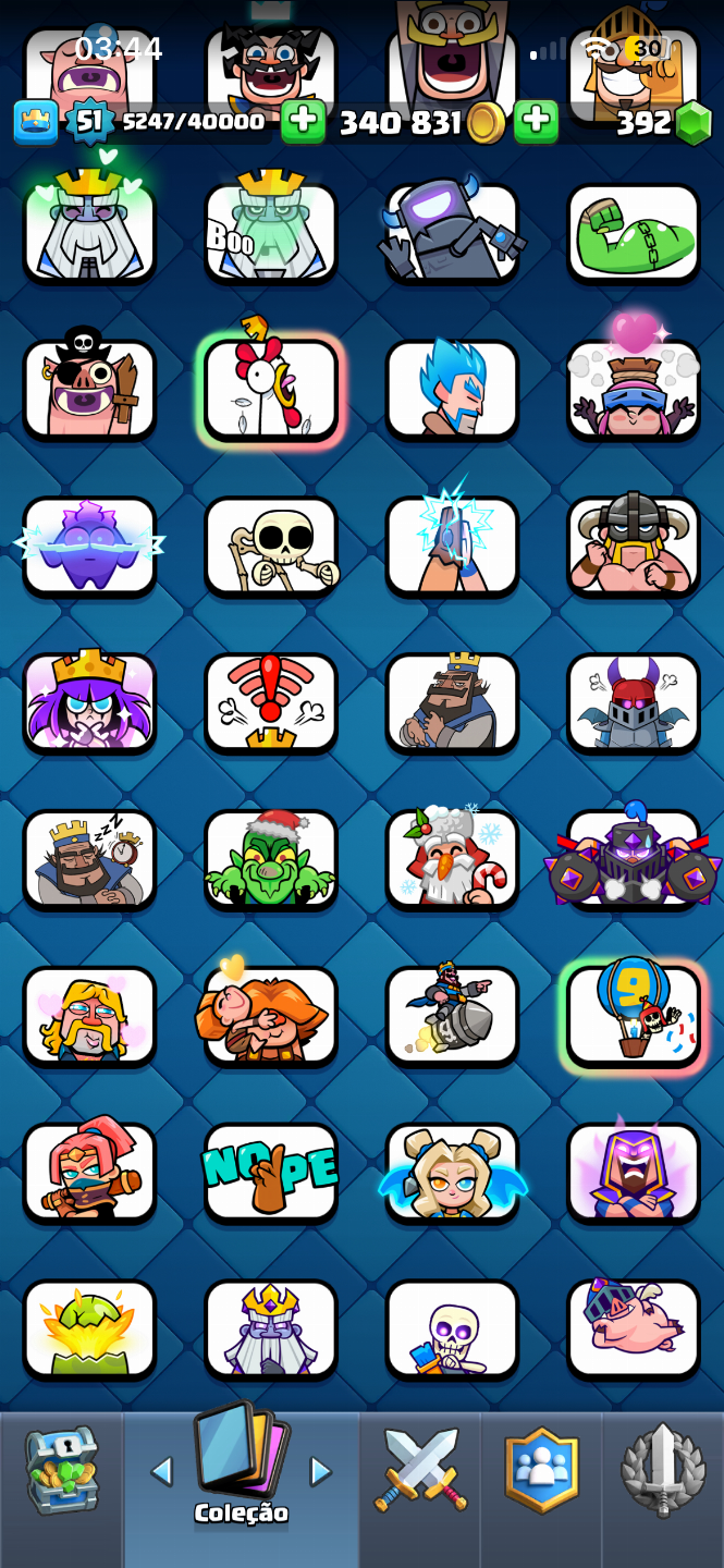 Conta Clash Royale com 10k de troféus, emotes, 1k gasto na conta