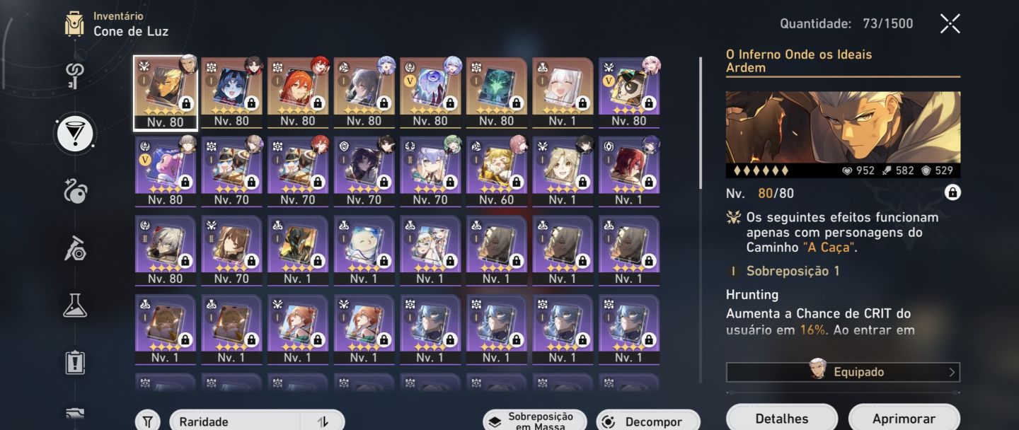 Contas Honkai personagens meta(Loba 999, Himeko nova, Castorice)