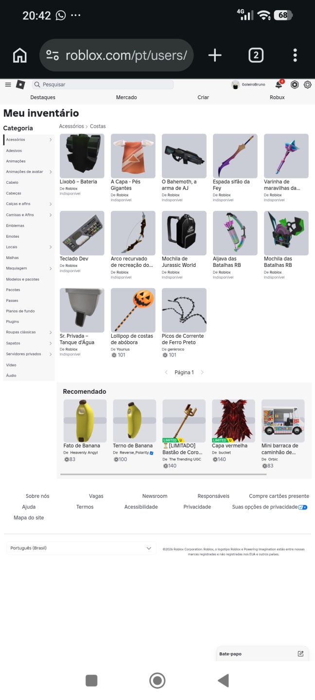 Conta roblox 2020 11k Gastos mais GoldLika: Battle e varios Off Sales