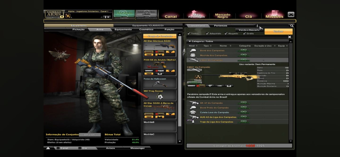 CONTA LENDÁRIA - COMBAT ARMS