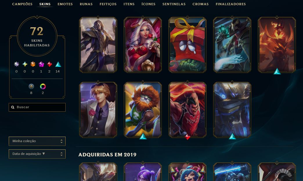 Conta 2023 - 72 skins