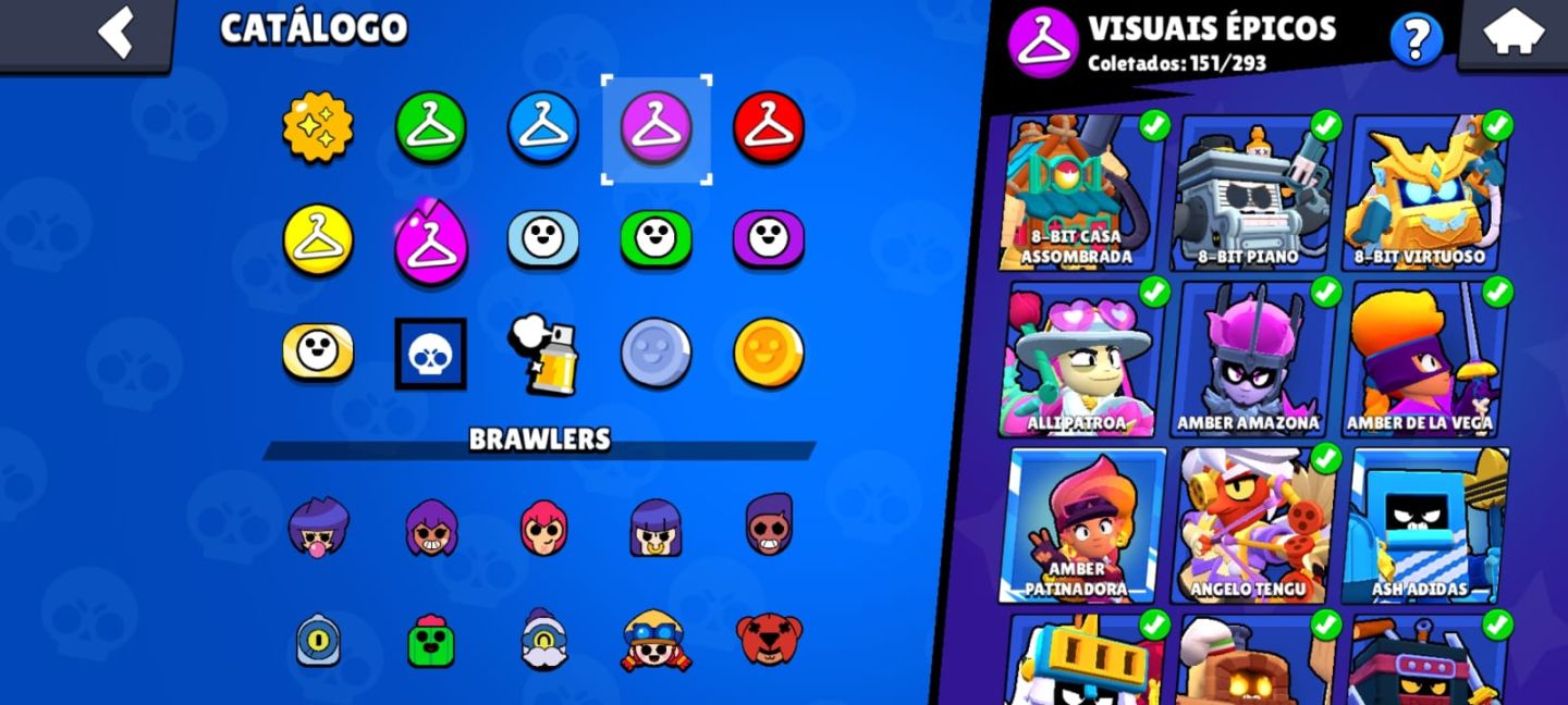 CONTA BRAWL STARS DE 7 ANOS com 421 SKINS,BRAWLERS MAXIMIZADOS 123K+ DE TROFÉUS