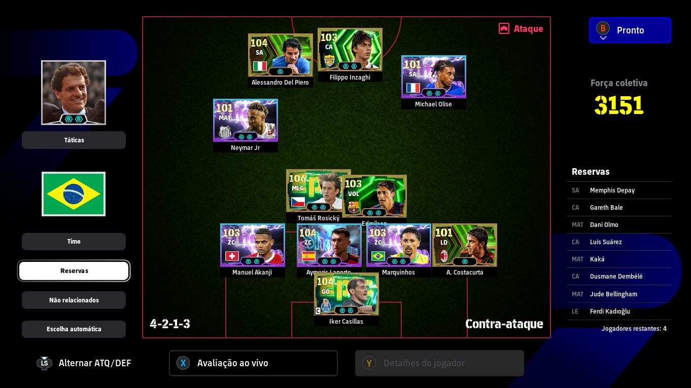 CONTA eFOOTBALL STEAM DEL PIERO, INZAGHI, ROSICKÝ E MUITO MAIS!