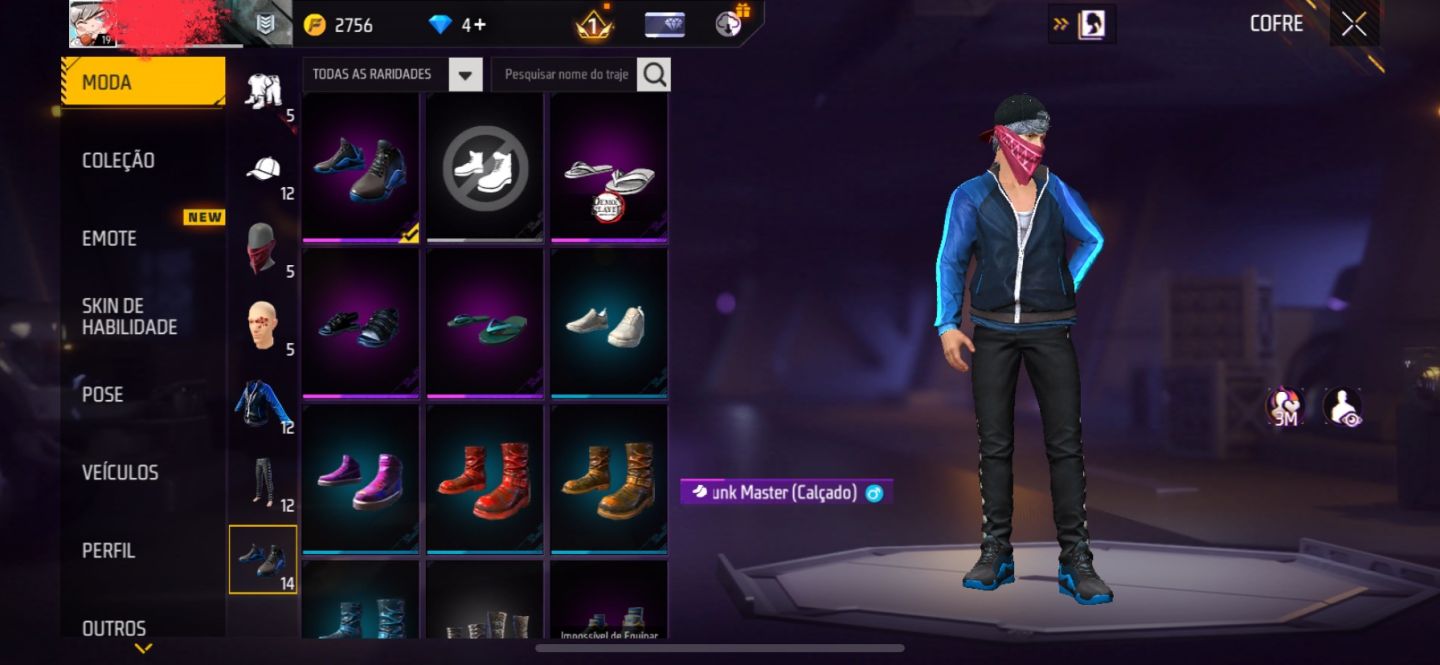 CONTA FREE FIRE DOZE SKORPION EVO,DUNK MASTER E ETC.