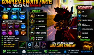 CONTA ROBLOX INSANA! Perms no Blox Fruits + Muitas Skins + VIP Brookhaven