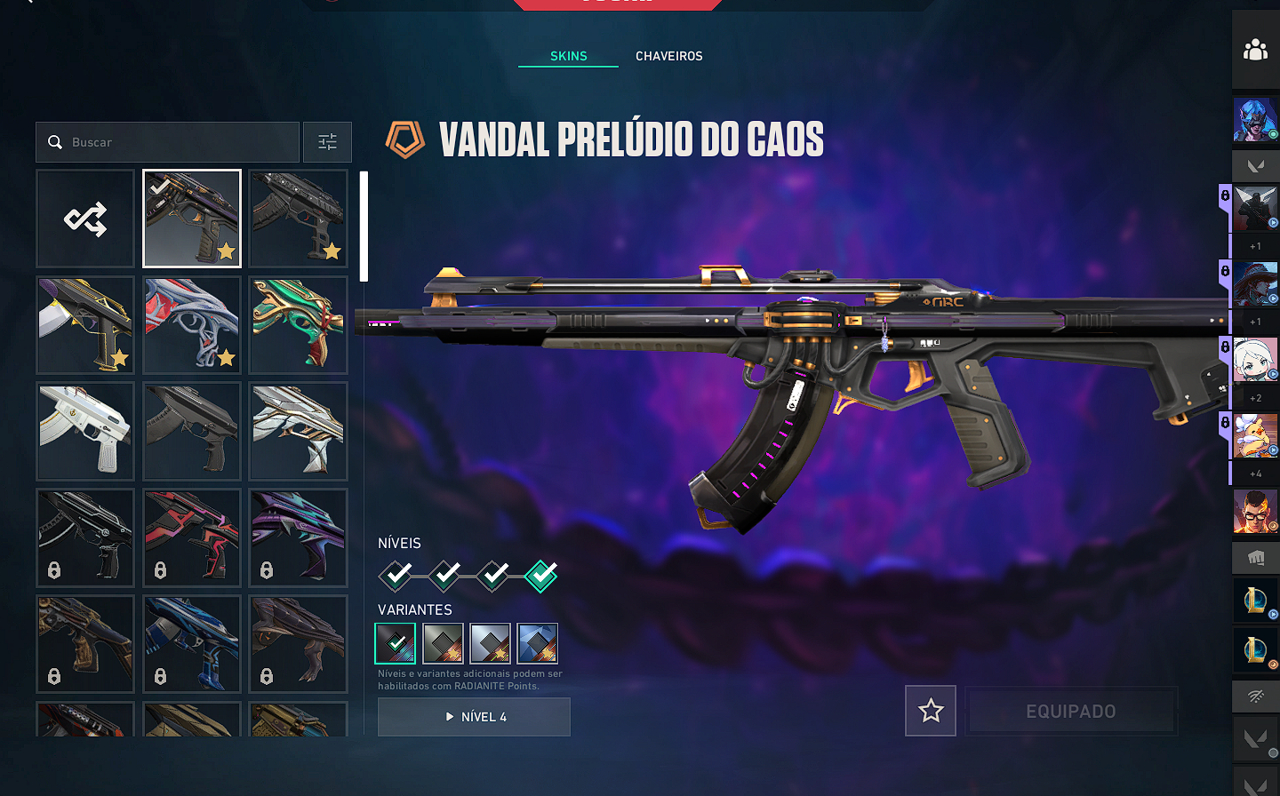 CONTA VALORANT - MUITAS SKINS - PEAK ASCENDENTE 3 - NEGOCIO VALOR