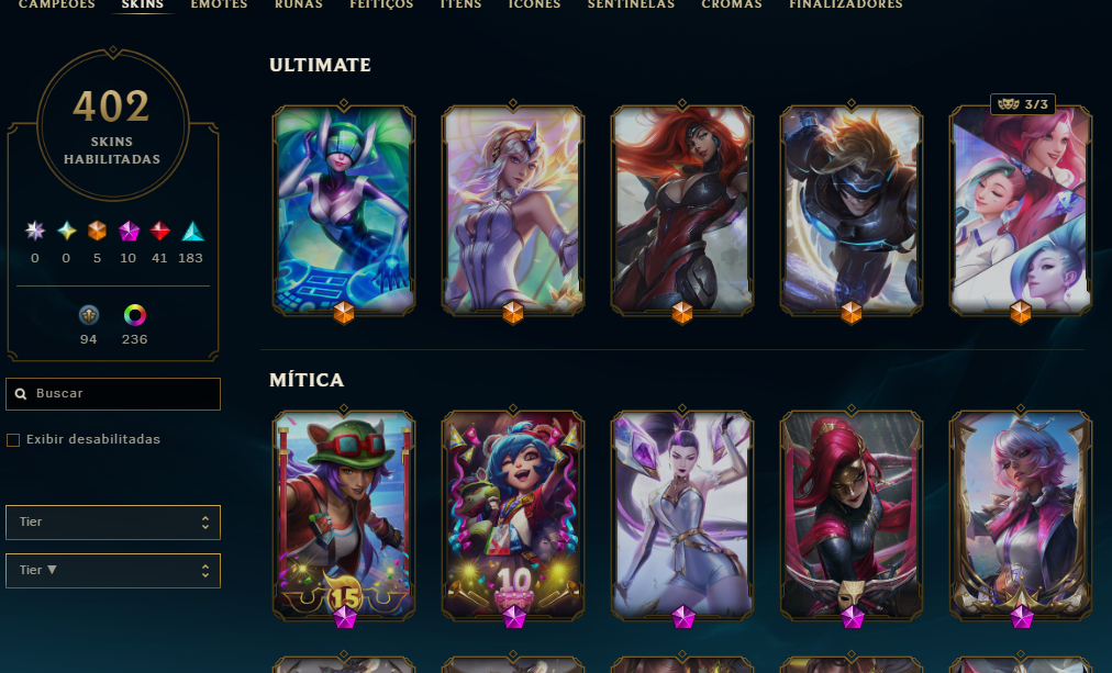 LEVEL 882 | 402 SKINS - TODOS CHAMP 67k ESSENCIAS | EX DIAMANTE | ÚNICO DONO