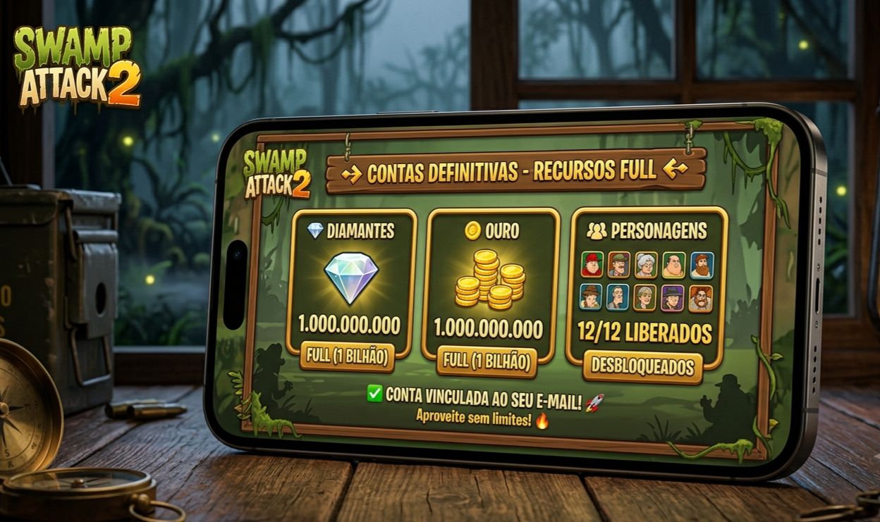 CONTAS SWAMP ATTACK 2 - RECURSOS FULL E 12 PERSONAGENS LIBERADOS!