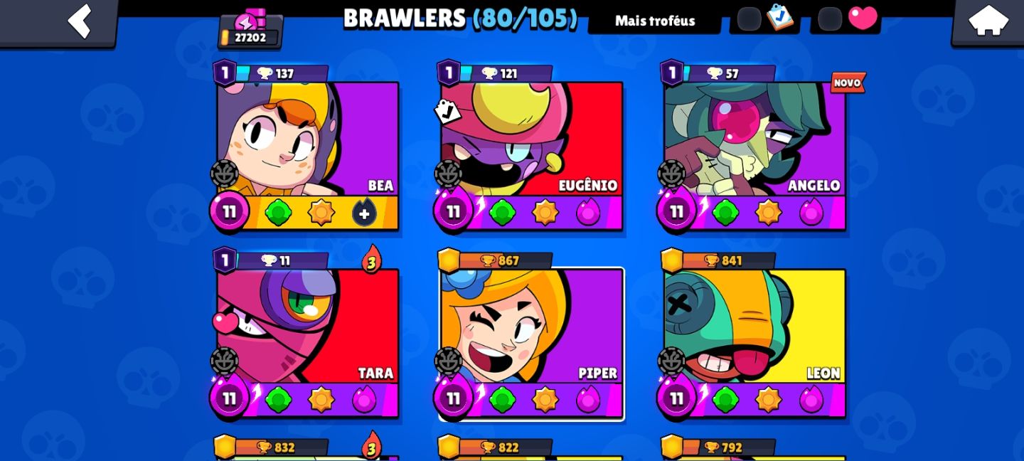 CONTA DE BRAWL STARS 298 SKINS LENDÁRIO 1 RANK MAX