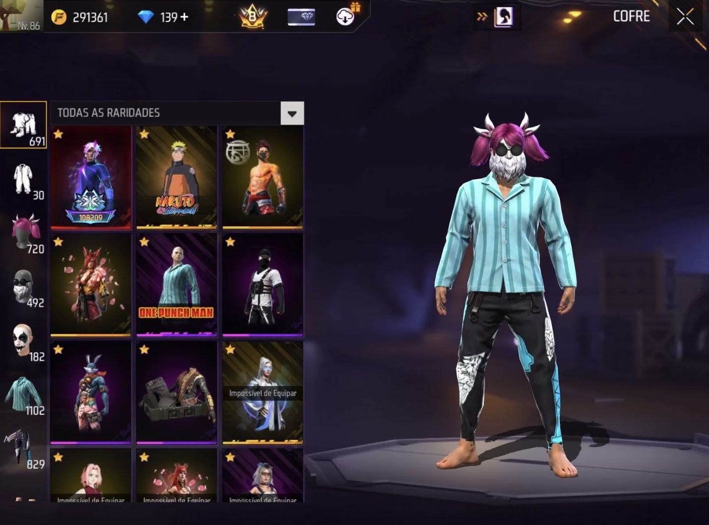 CONTA FREE FIRE +1000 peitorais E + de 15 mil reais gastos EXTREMAMENTE GEMADA